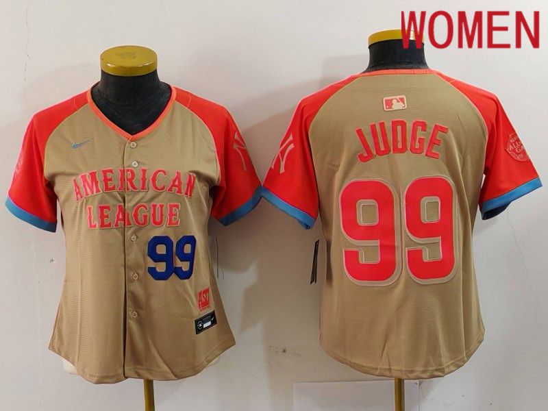 Women New York Yankees 99 Judge Orange All star 2024 Nike MLB Jersey style 2